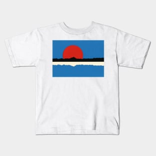 Red Sun Dark Mountains Kids T-Shirt